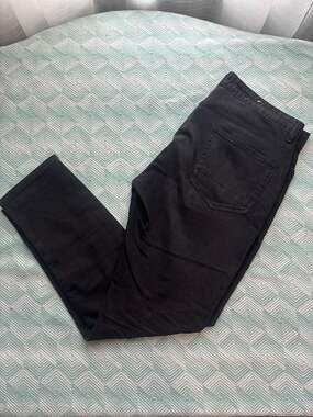Topman Cropped Stretch Slim Black Denim Jeans